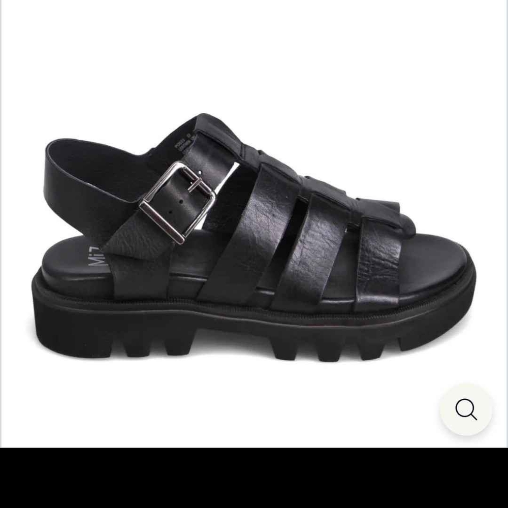 Black Strappy Sandals with Buckle
